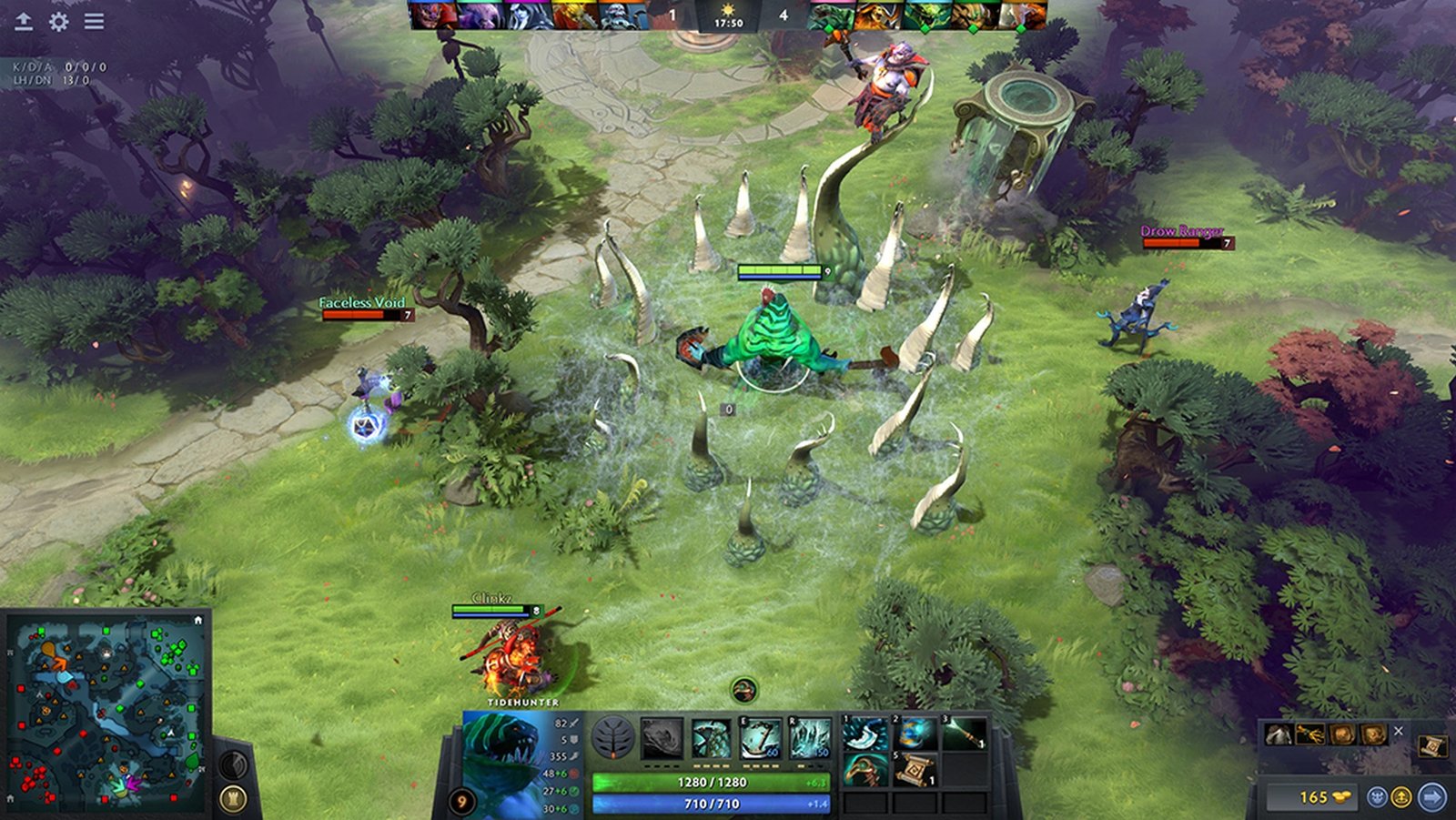 A screenshot of DOTA 2, one of the best MOBA games ever made.