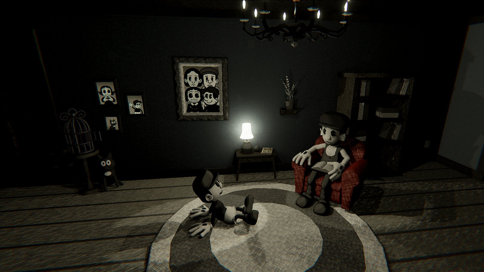 Olivia screenshot of a parent and son in their living room