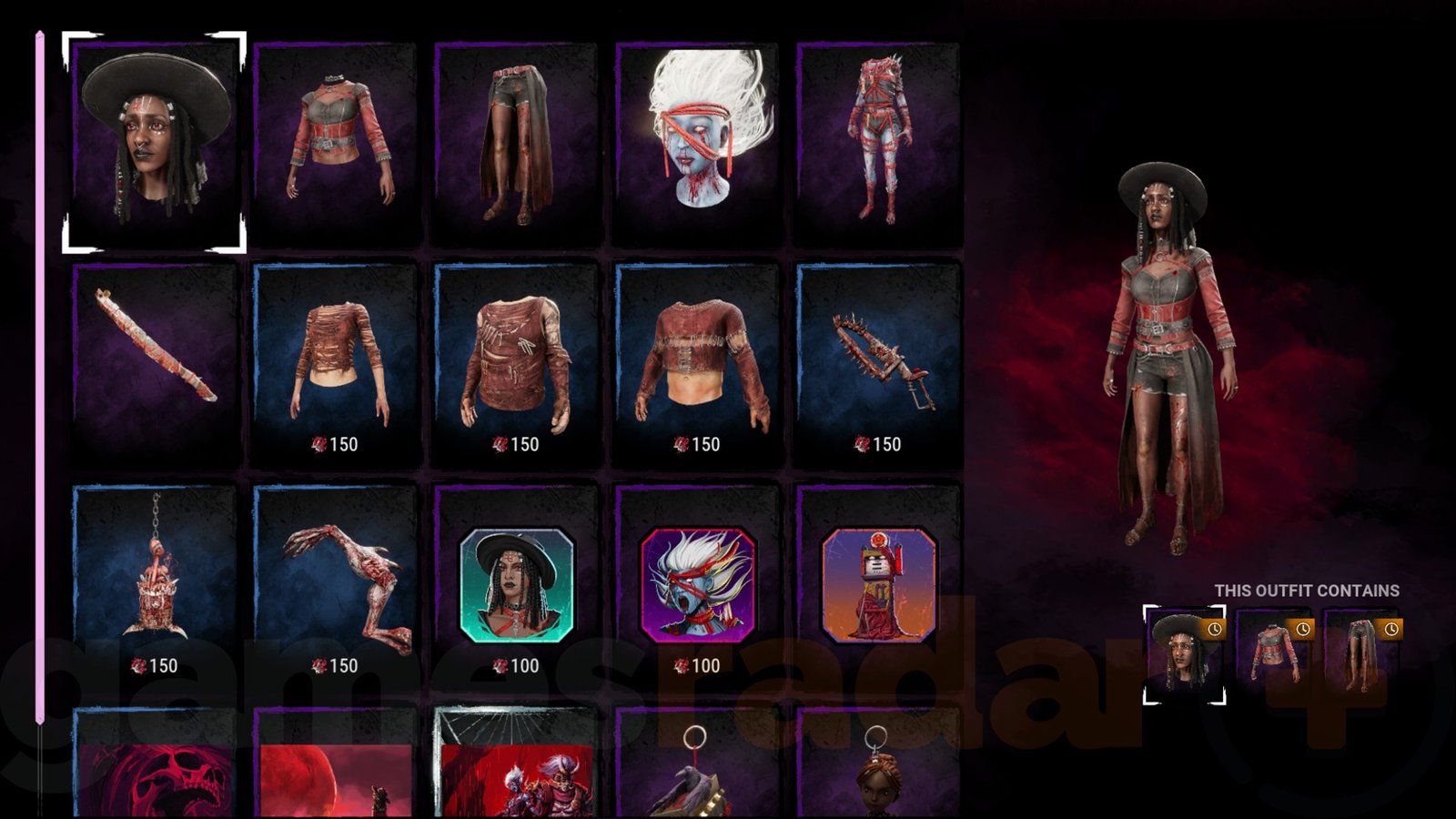 The rewards shop in the DBD Blood Moon event 2026