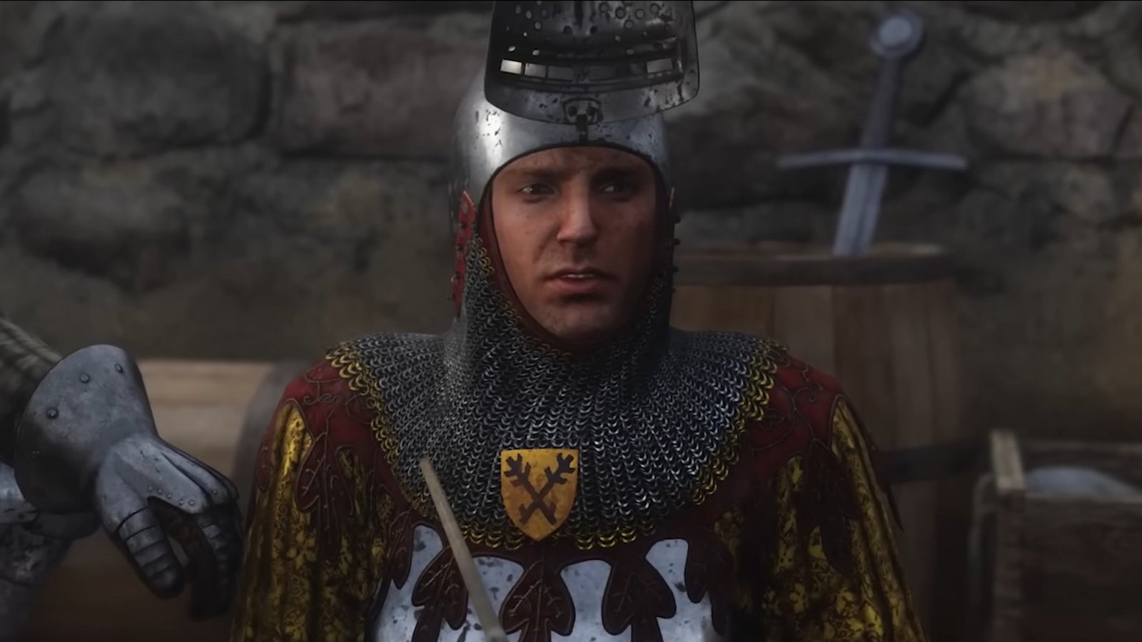 Kingdom Come: Deliverance 2 soldier squatting down