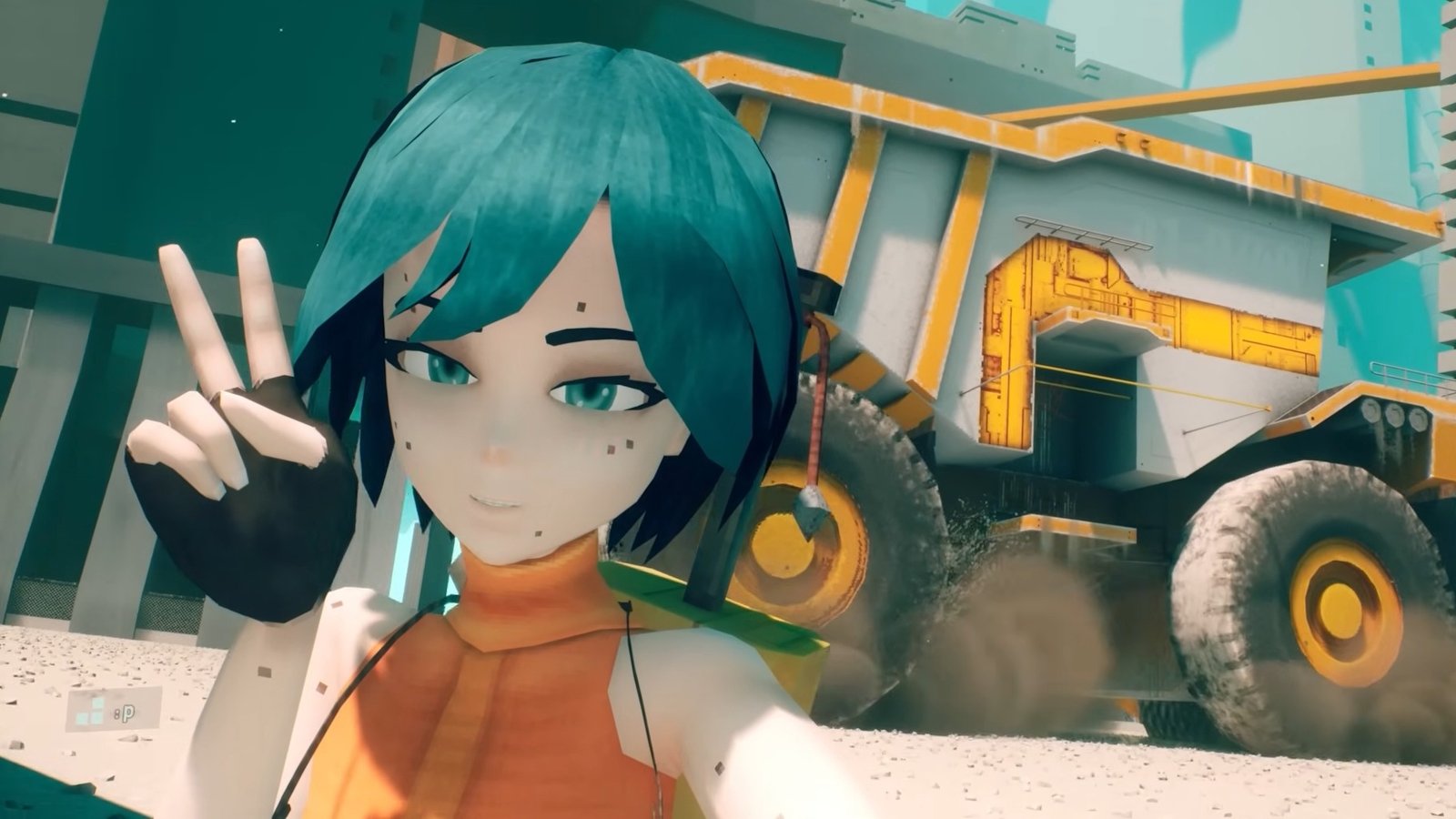 Motorslice heroine making peace sign