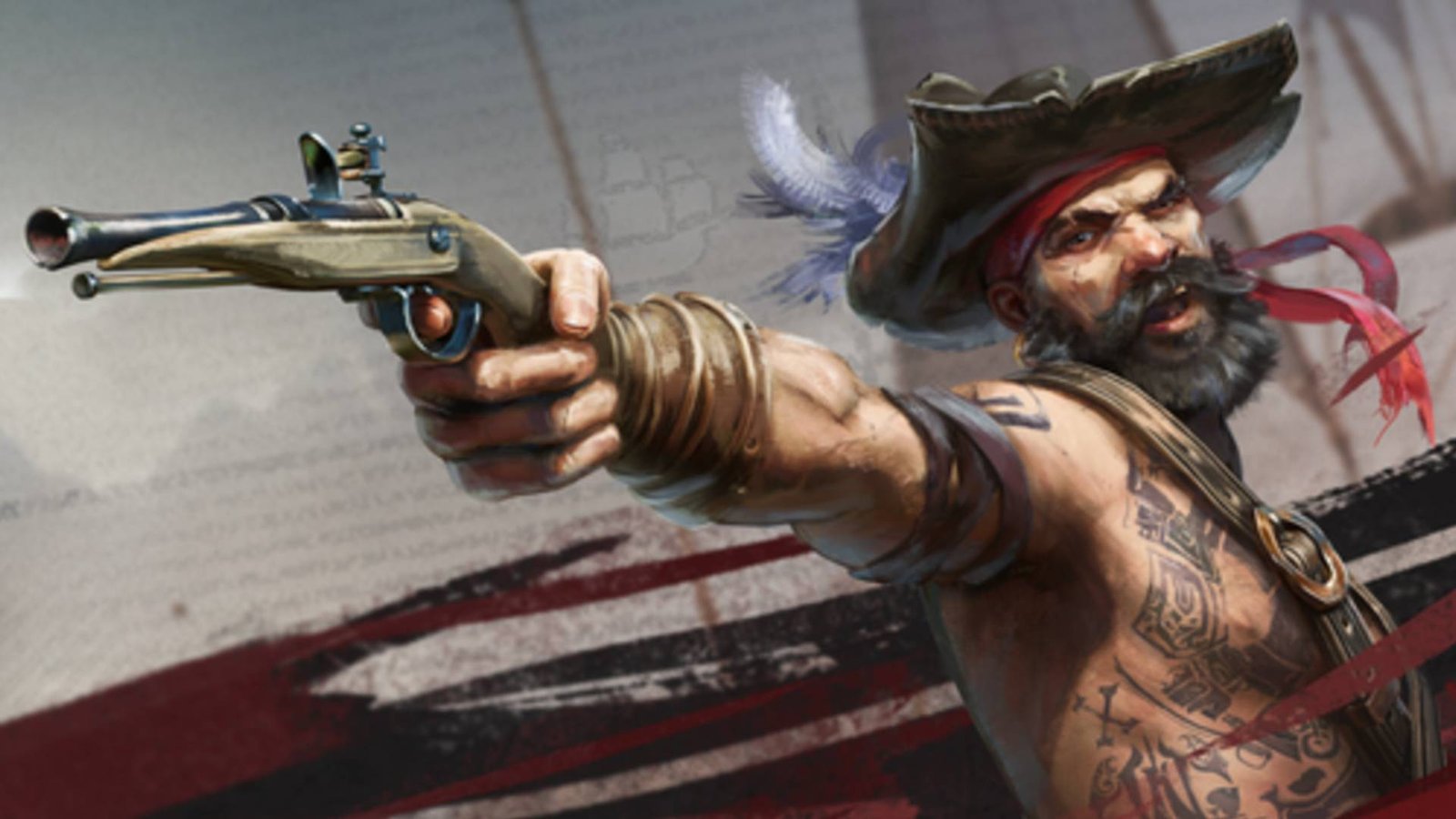 Windrose key art shows a pirate holding a gun.
