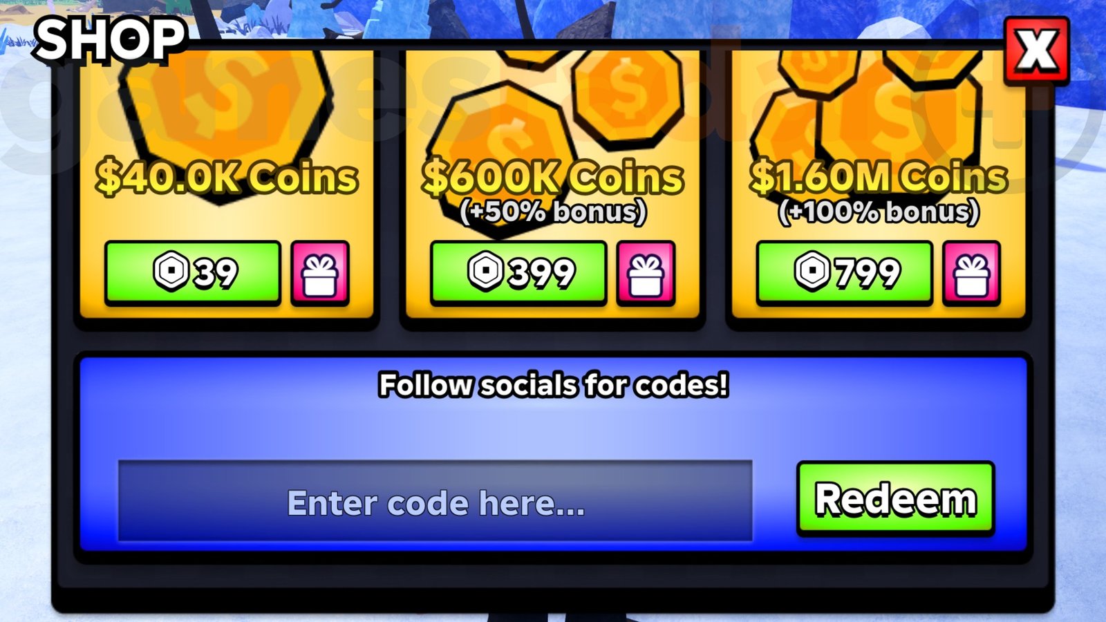 The Slime RNG codes redemption box